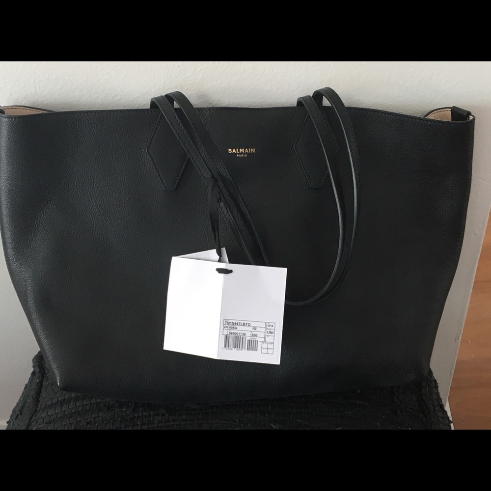 Balmain NWT Calfskin Black Tote - Flawless